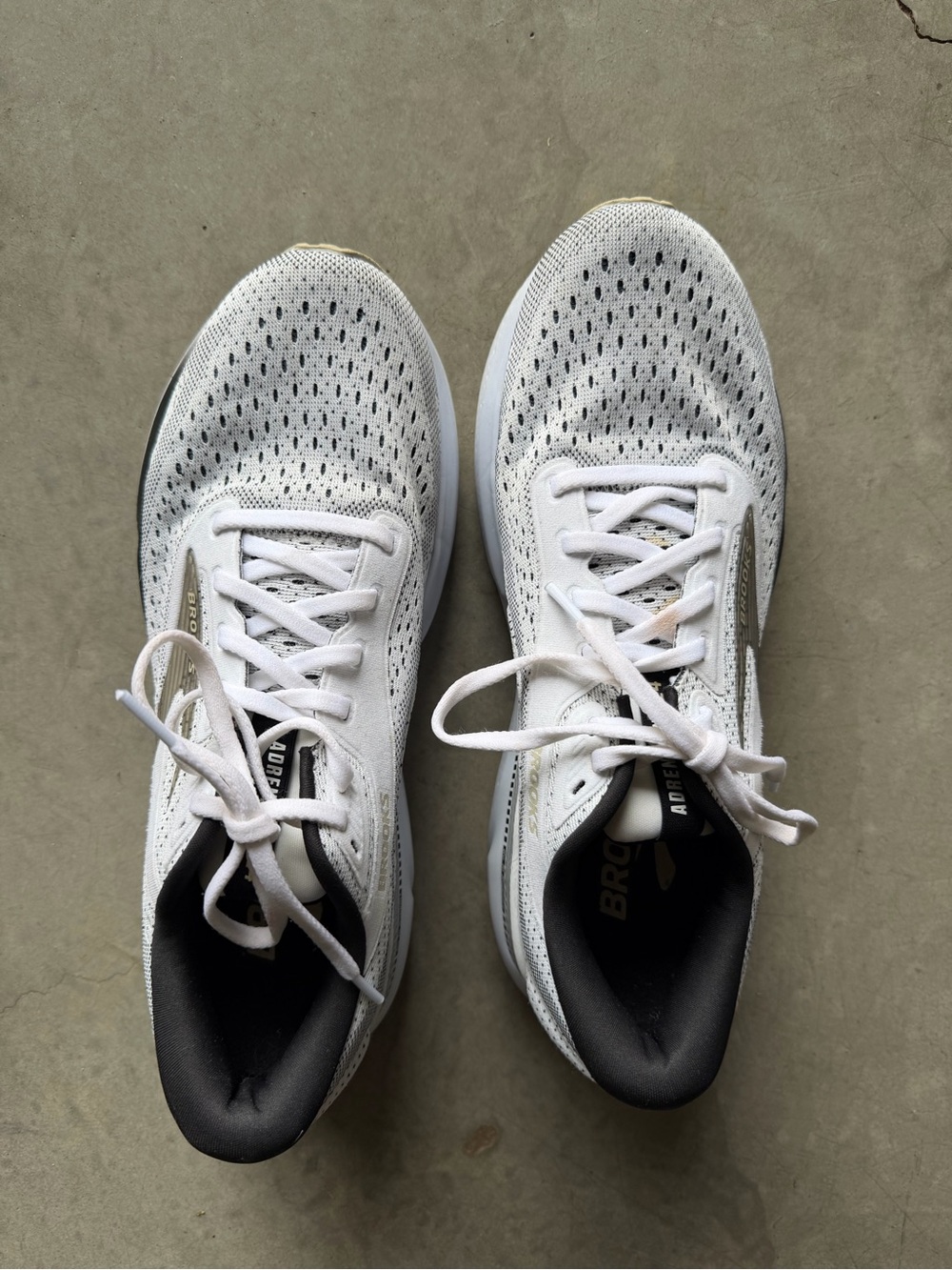 Brooks White and Black Women's Athletic Running Shoes